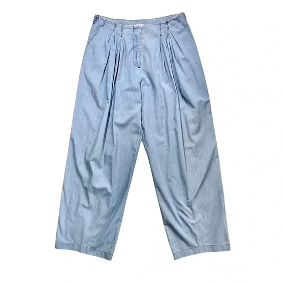See By Chloe Front Pleated Light Denim Trouser Pants - Picture 1 of 4